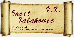 Vasil Kalaković vizit kartica